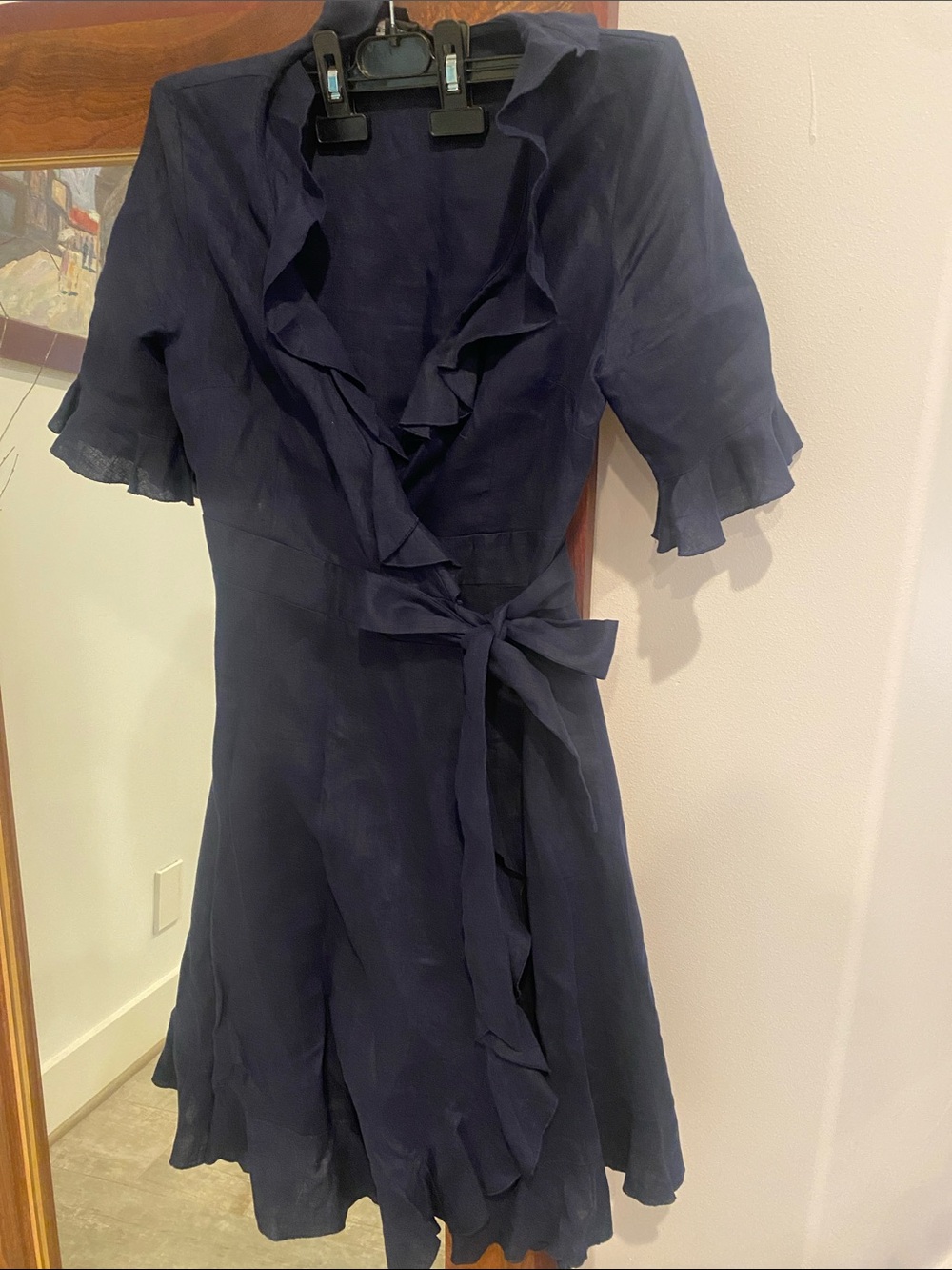 Great Plains Navy Linen Blend Dress - Size S